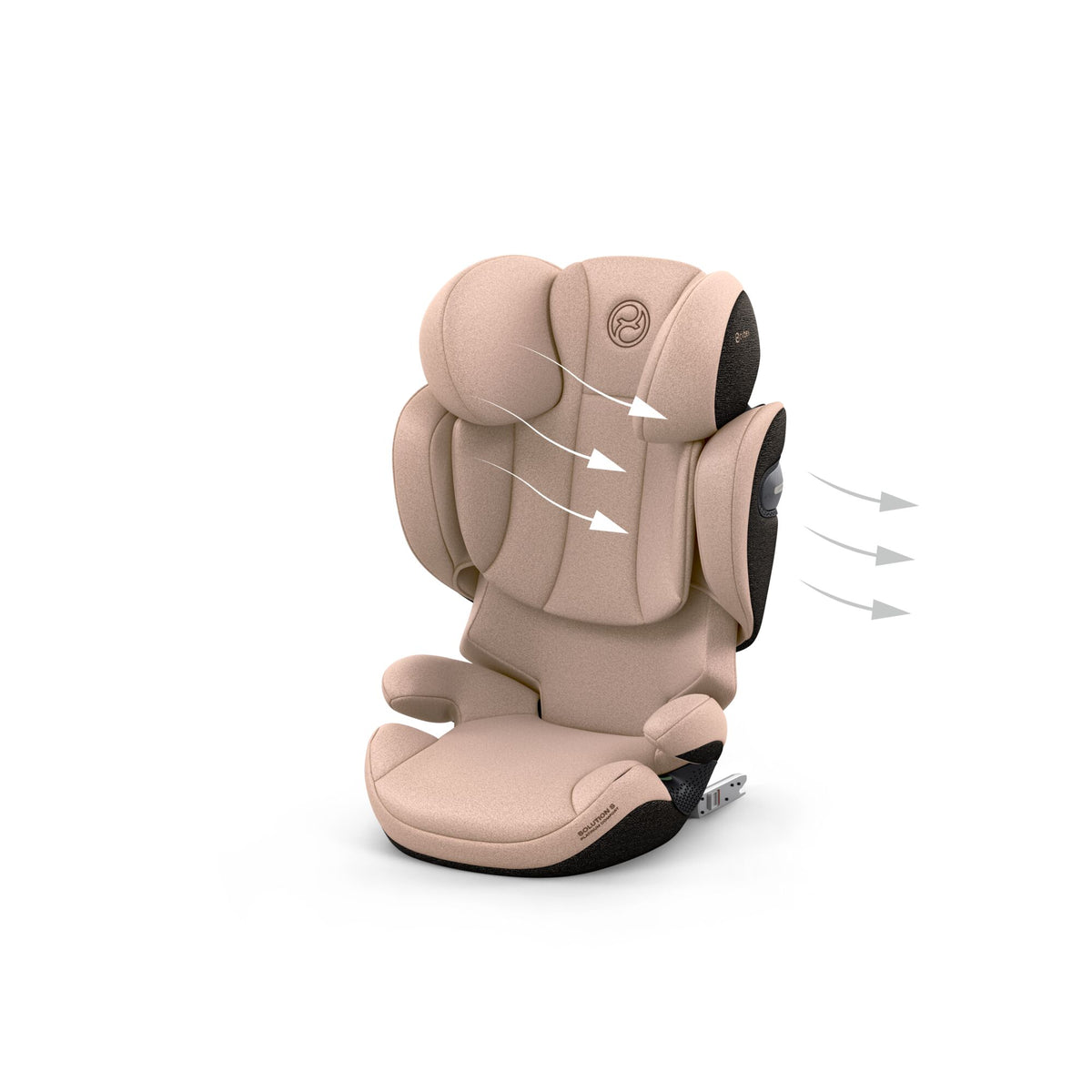 Cybex solution s high back child car seat in cozy beige colour.