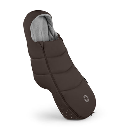 Bugaboo footmuff in cocoa brown designed for infants ensuring warmth and comfort.