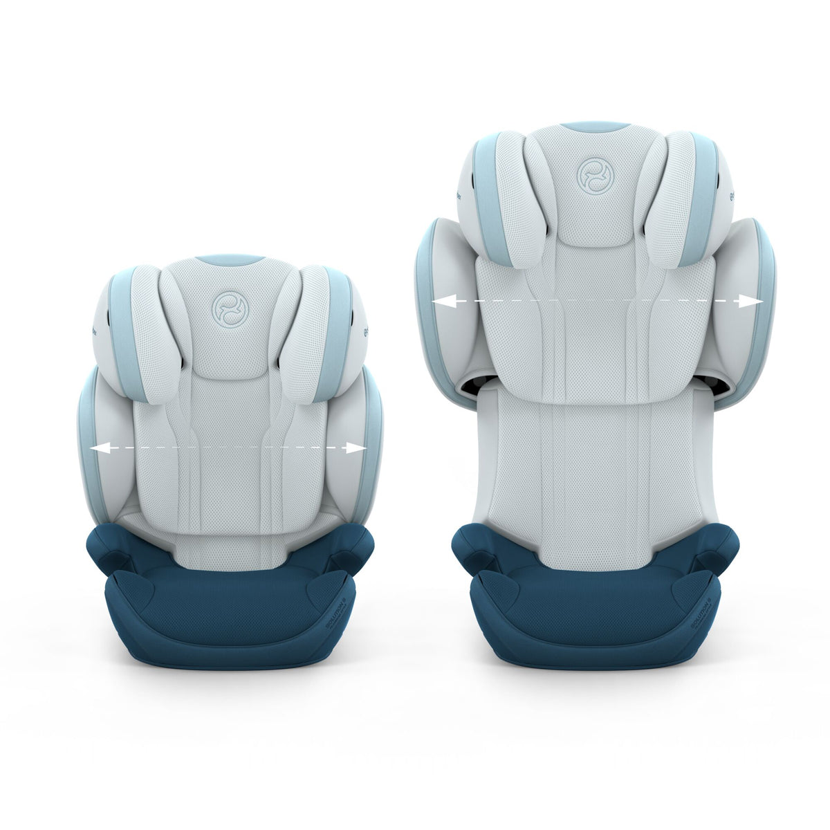 Cybex solution s high back child car seat in  opal blue style colour.