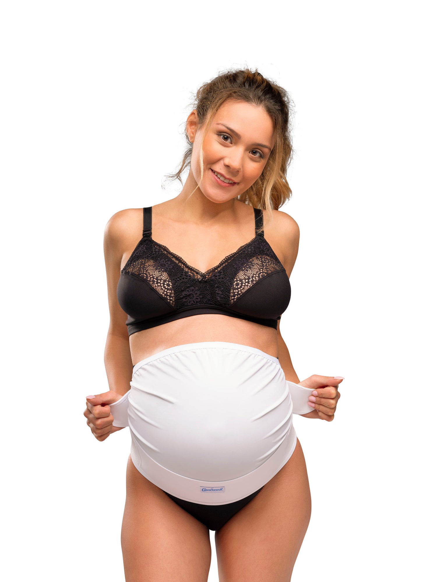 Carriwell adjustable support bely in white.