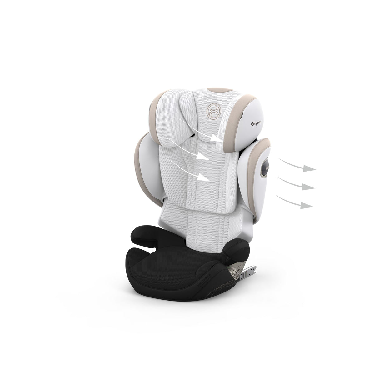 Cybex solution s high back child car seat in  off white style colour.