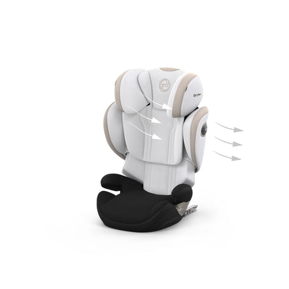 Cybex solution s high back child car seat in  off white style colour.