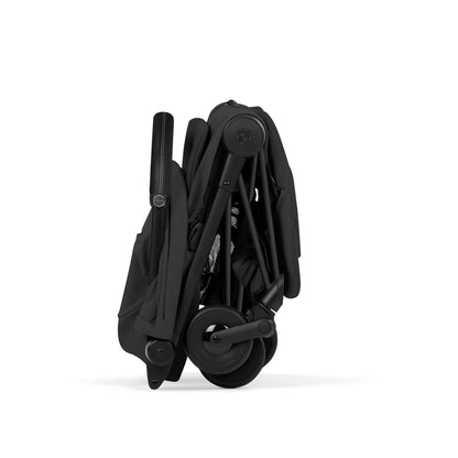 Cybex Coya Pushchair in sepia black colourway on a matt black chassis.