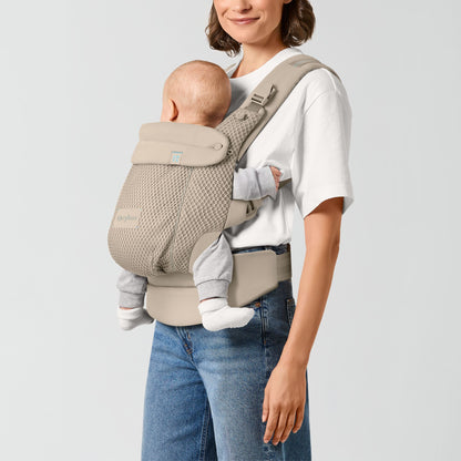 Cybex Amya baby carrier in almond beige colour way.