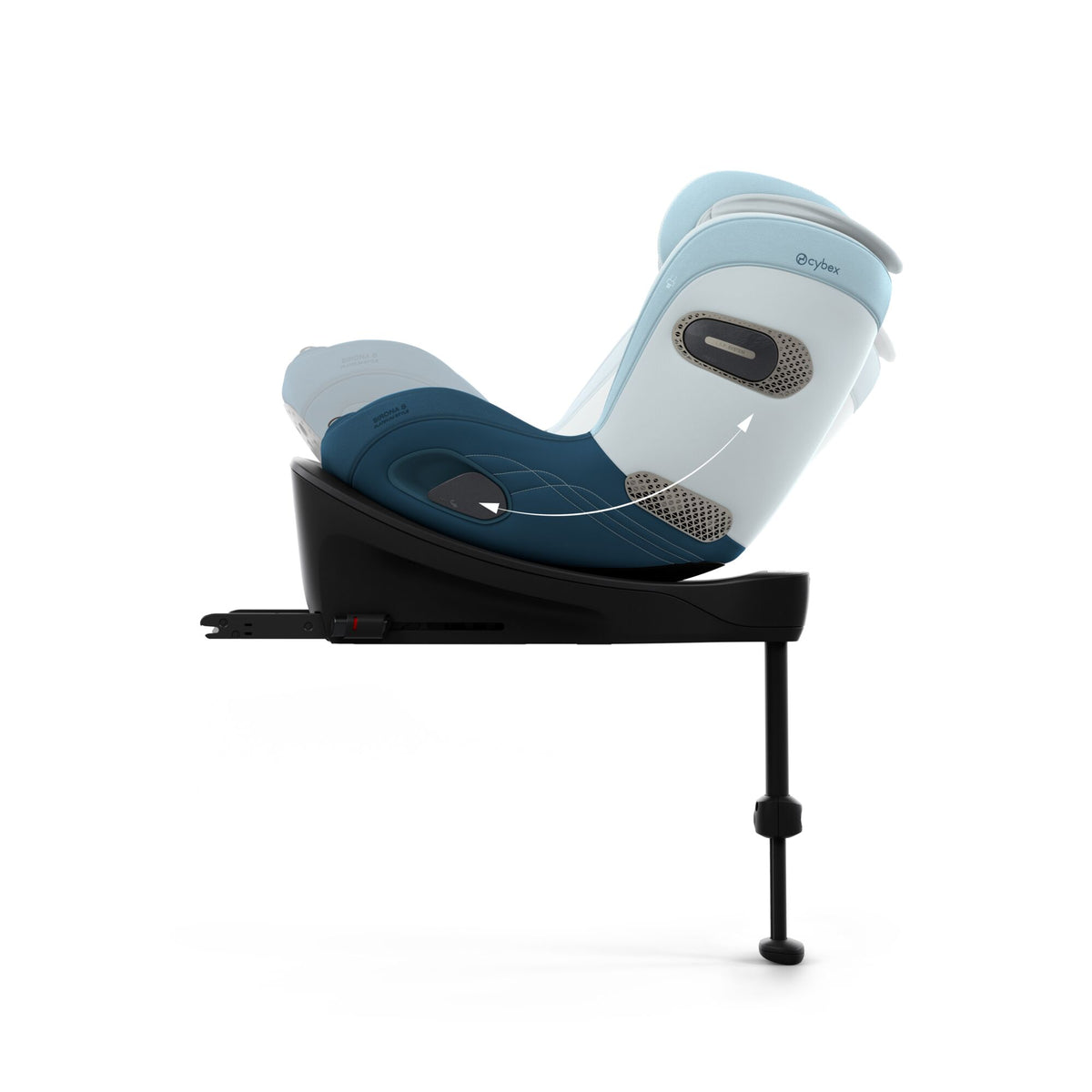 Cybex Sirona S car seat without base, in opal blue style colour way.
