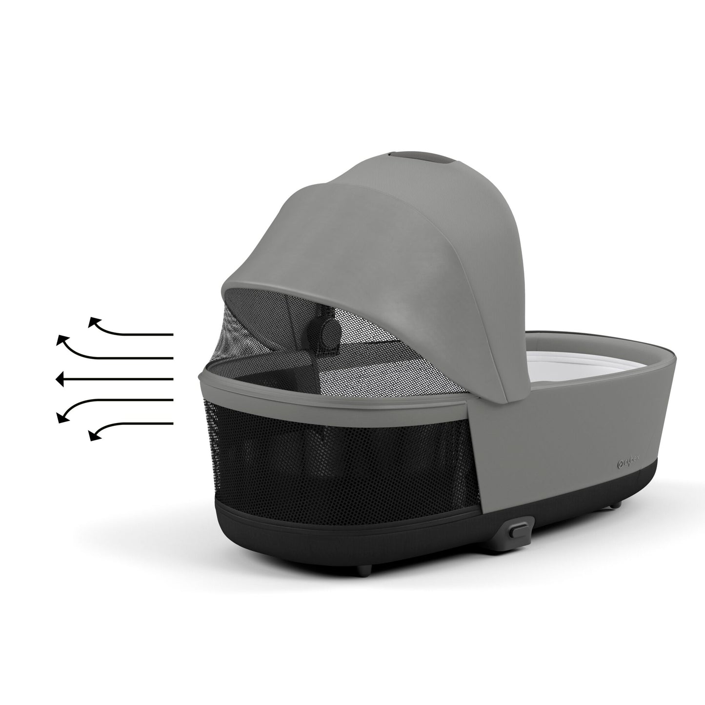 Cybex Lux Carrycot in mirage grey.