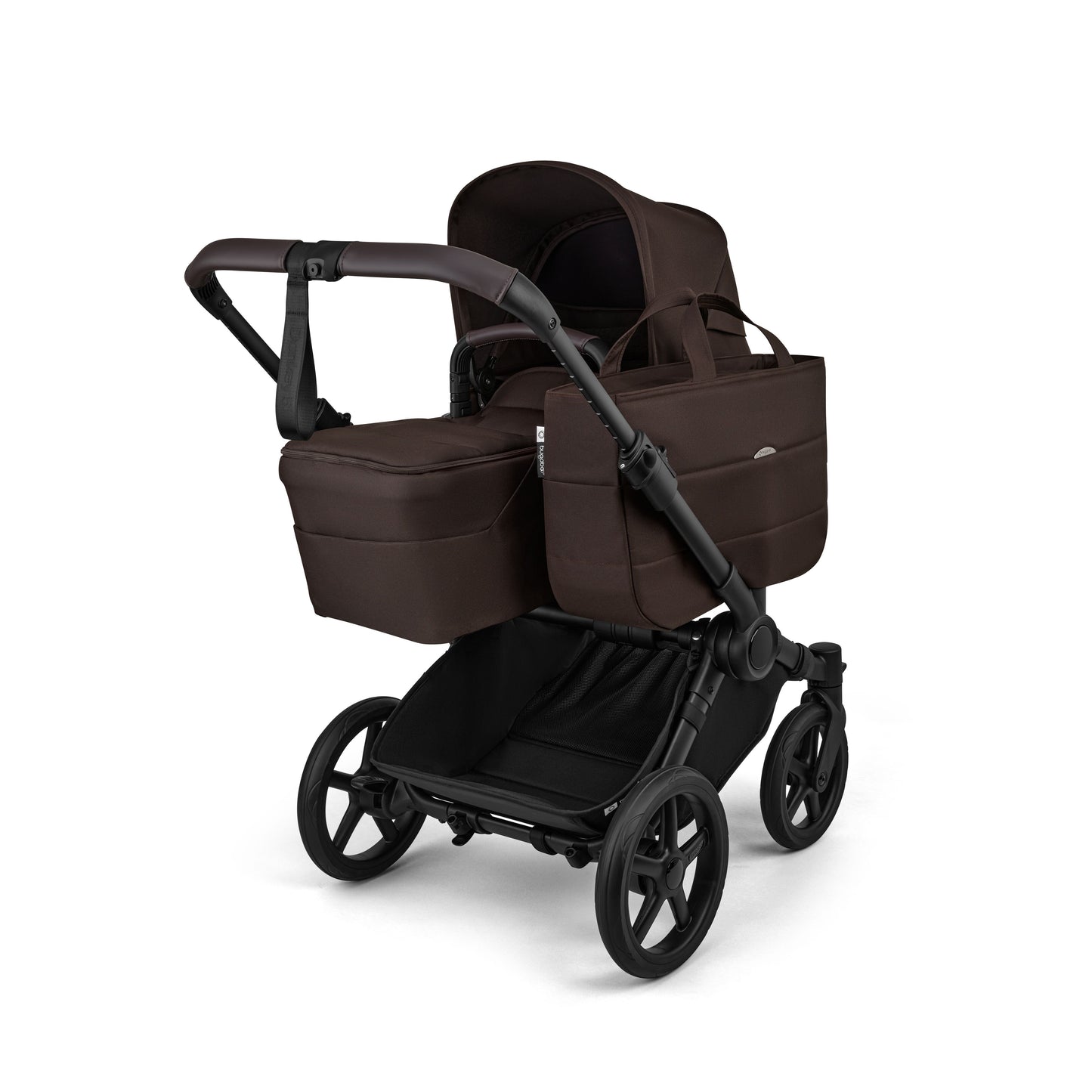 Bugaboo Donkey 6 pushchair single mode in cocoa brown colour.