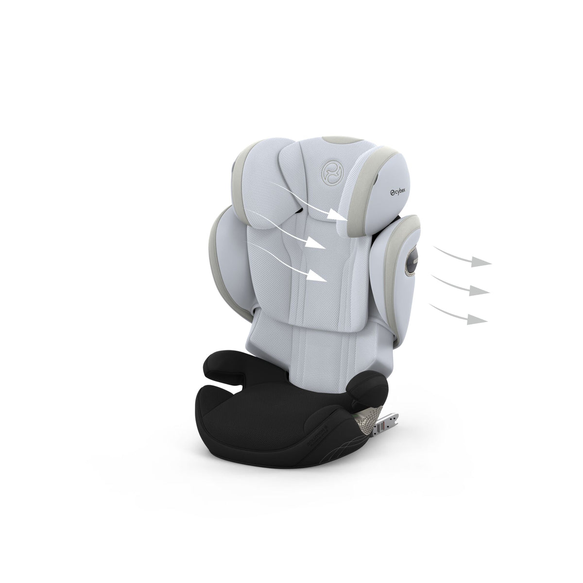 Cybex solution s high back child car seat in  misty grey style colour.