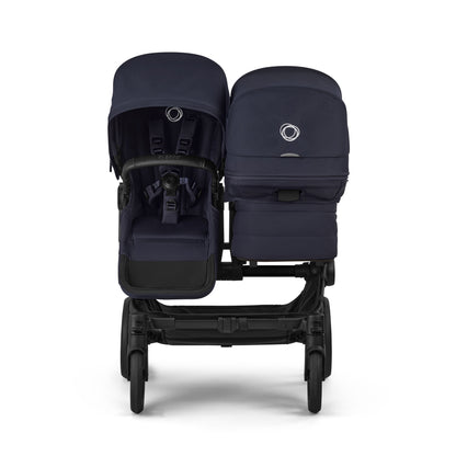 Bugaboo Donkey 6 double pushchair in deep indigo colour.