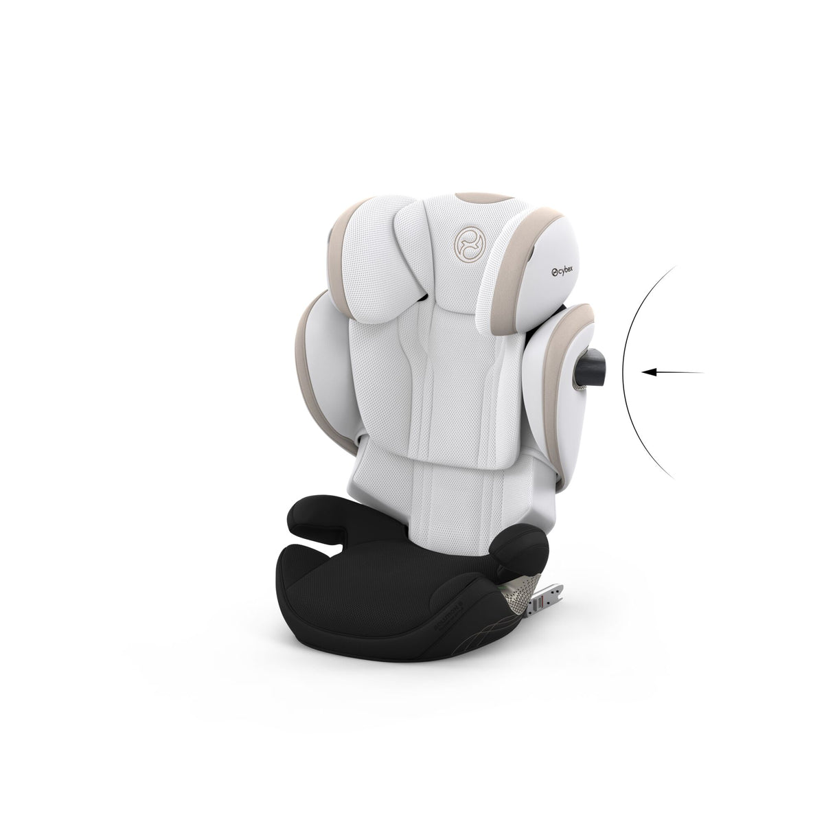 Cybex solution s high back child car seat in  off white style colour.