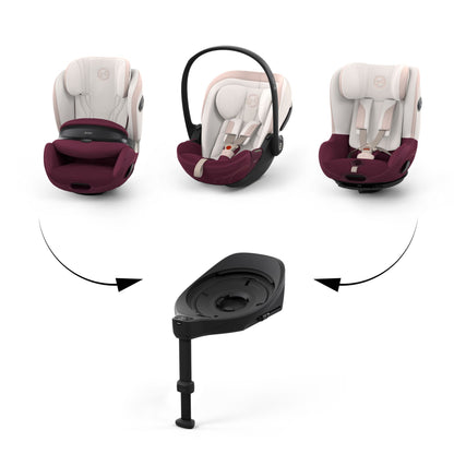 Cybex cloud s car seat in quartz pink colour, with recline function.