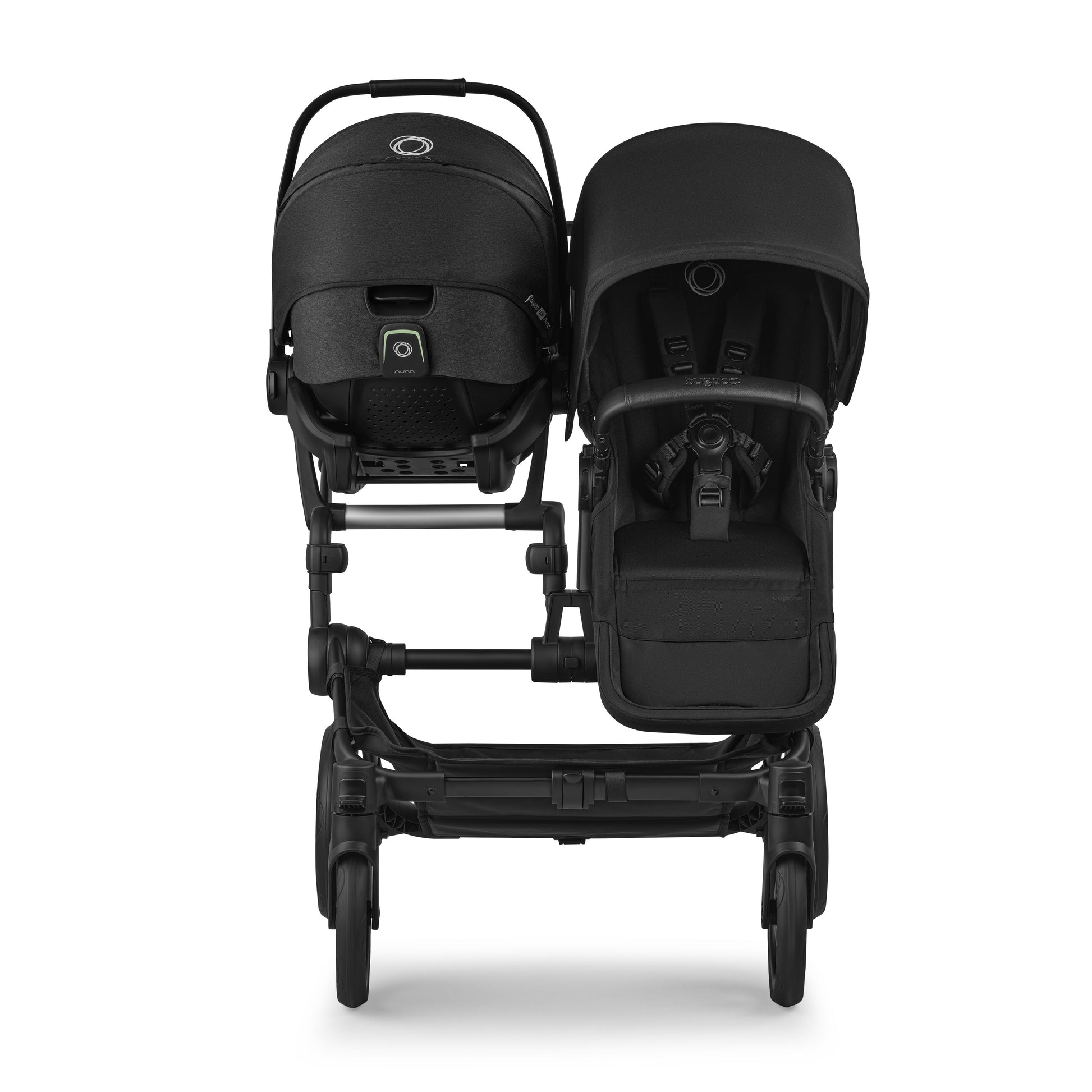 Bugaboo Donkey 6 double pushchair in heritage black colour.