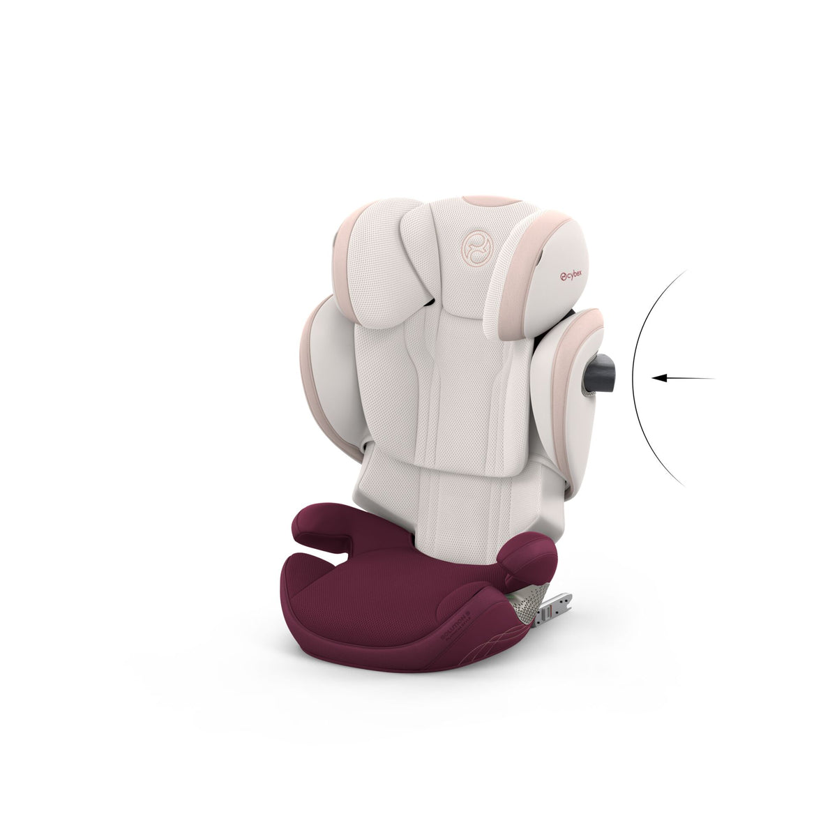 Cybex solution s high back child car seat in  quartz pink style colour.