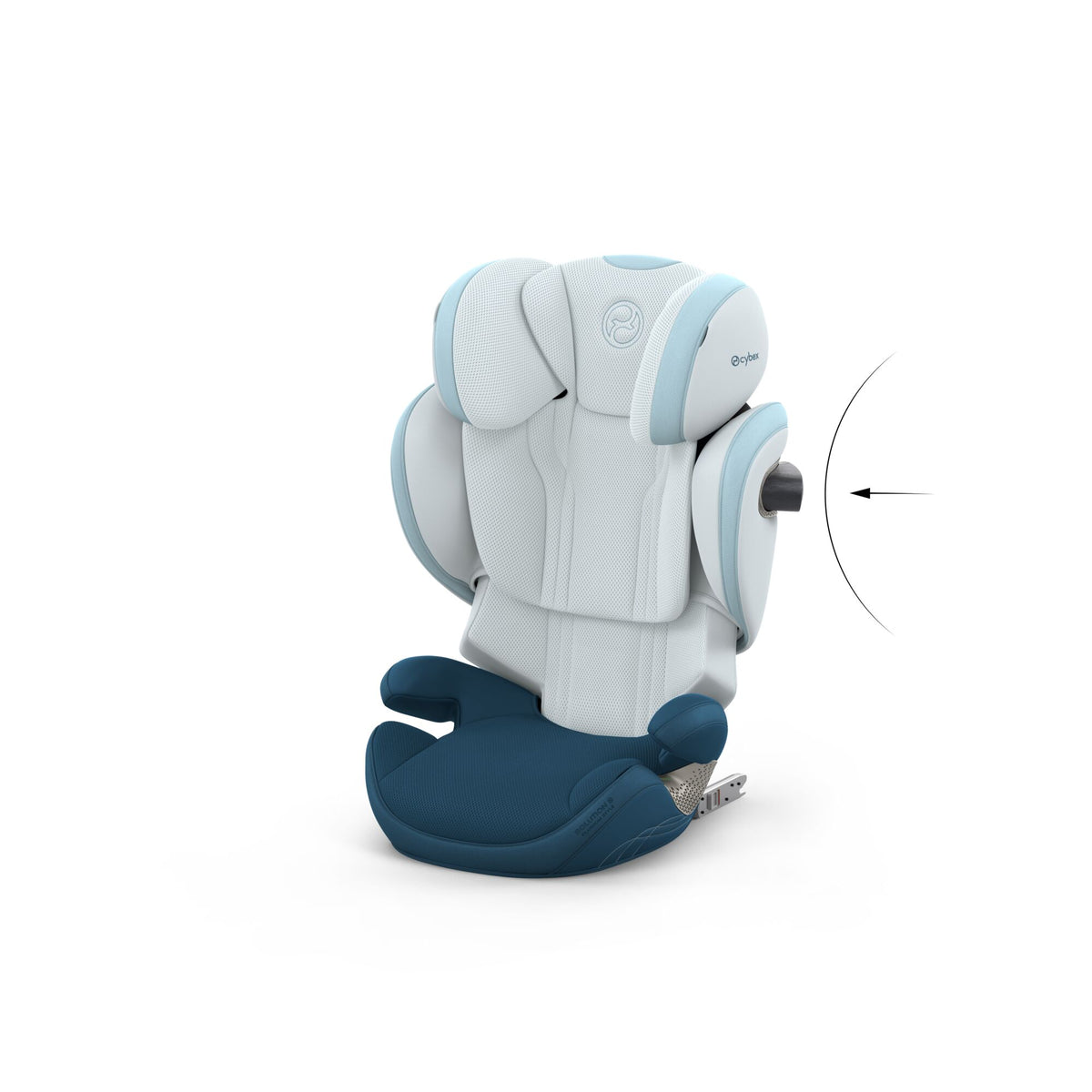 Cybex solution s high back child car seat in  opal blue style colour.