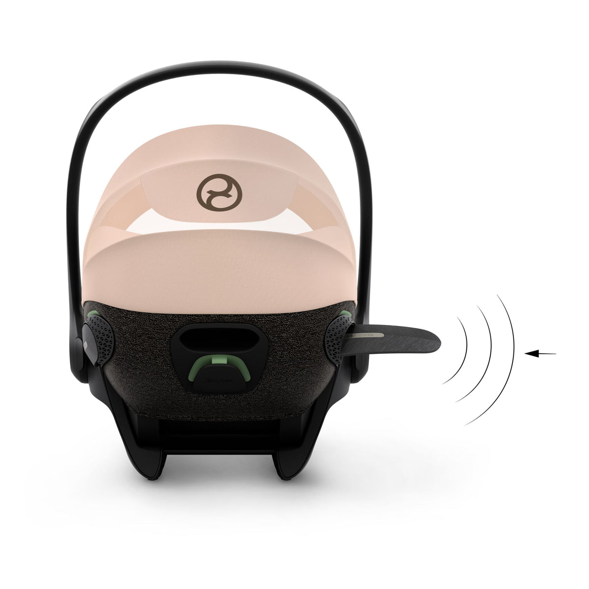Cybex cloud s car seat in cozy beige comfort colour, with recline function.