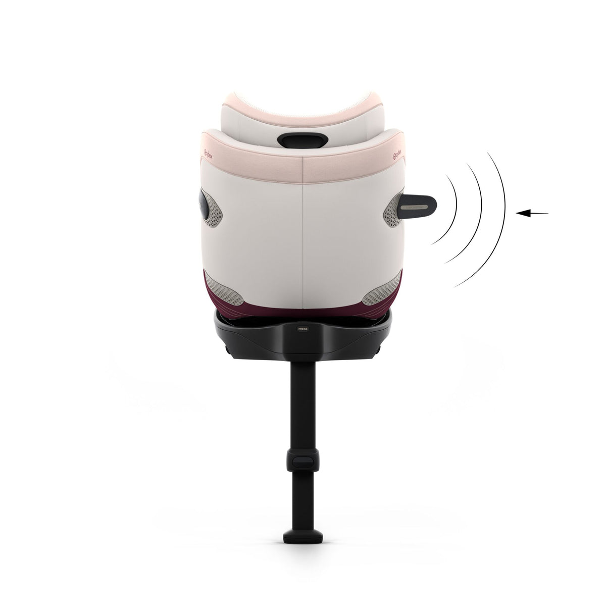 Cybex sirona Si swivel car seat complete with isofix base in quartz pink style colour.