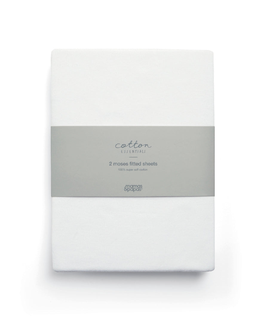 Mamas & Papas Moses Basket Fitted Sheets in white