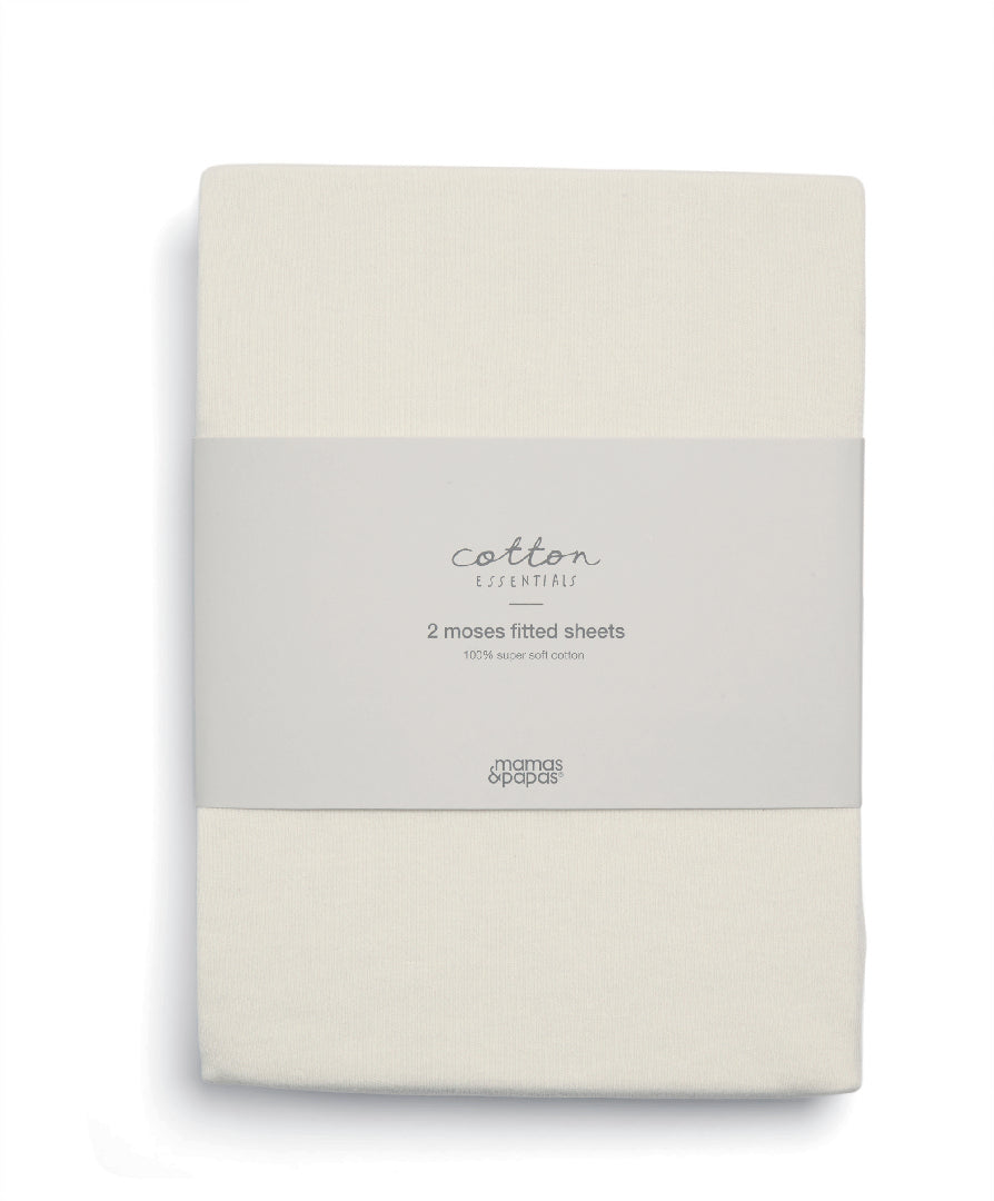 Mamas & Papas Moses Basket Fitted Sheets in cream