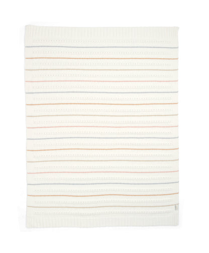 Mamas & Papas knitted blanket in neutral stripe colour.