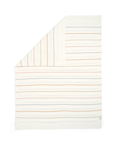Mamas & Papas knitted blanket in neutral stripe colour.