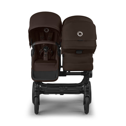 Bugaboo Donkey 6 double pushchair in cocoa brown colour.