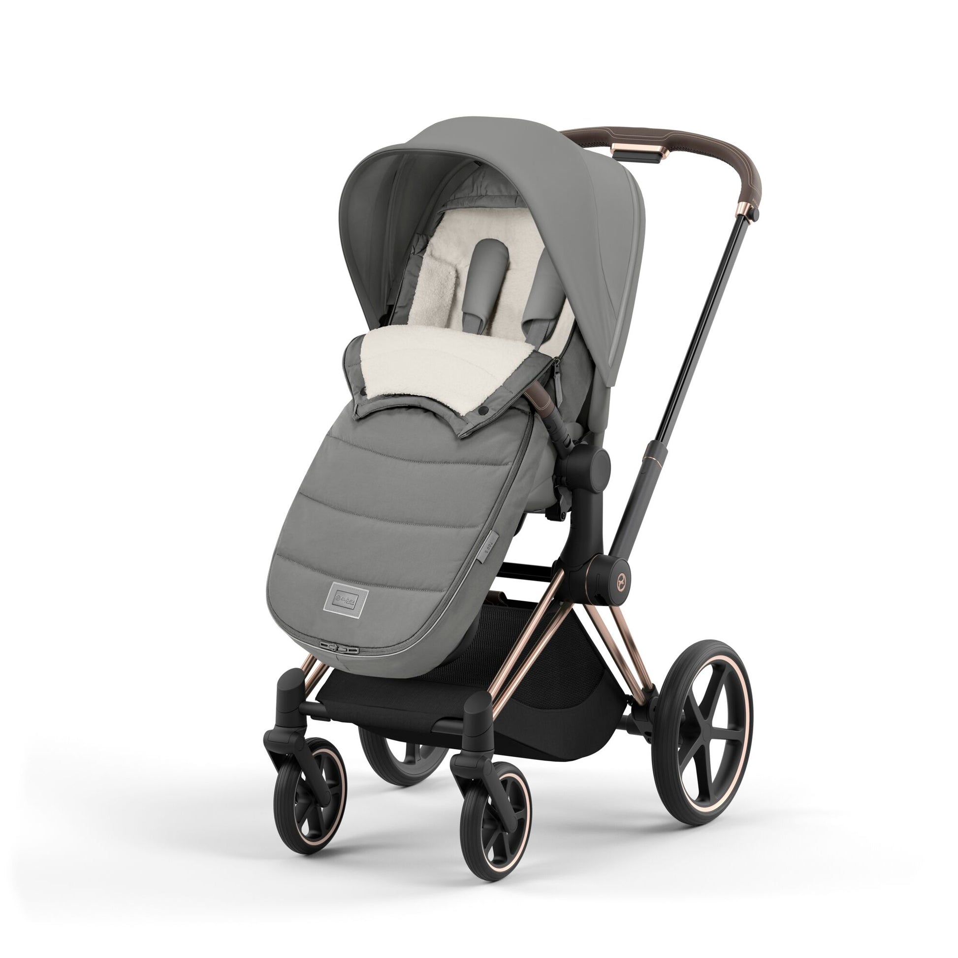 Cybex platinum footmuff in mirage grey.