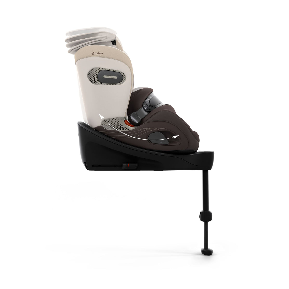 Cybex anoris s car seat with airbag in amber brown colour, without base.