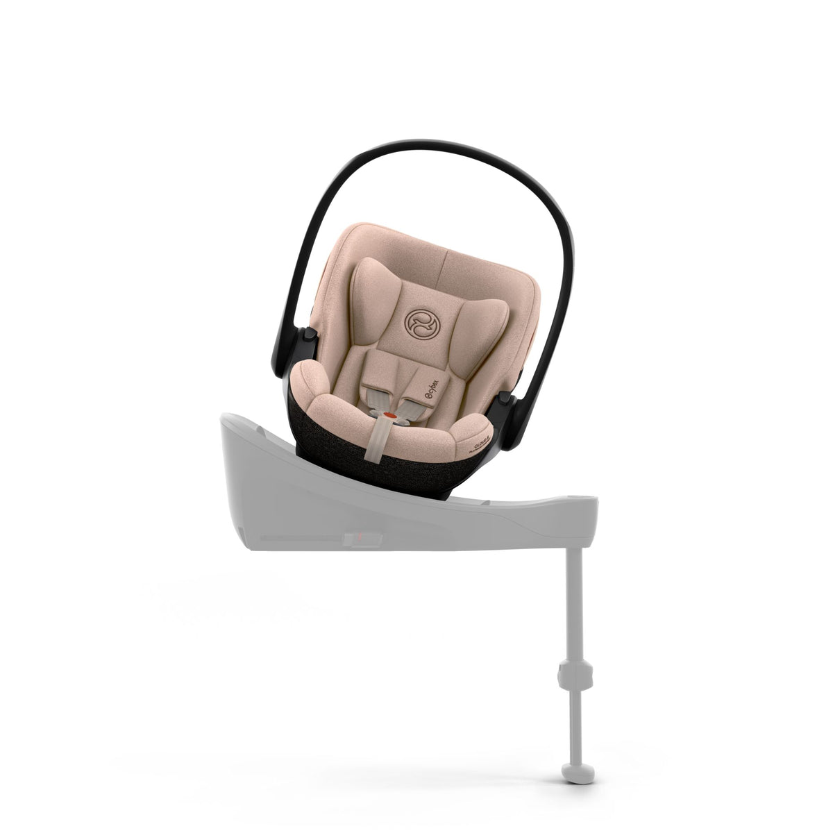 Cybex cloud s car seat in cozy beige comfort colour, with recline function.