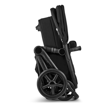Bugaboo Fox 5 Renew pushchair and carrycot set in dark cherry colourway.