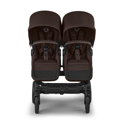 Bugaboo Donkey 6 twin pushchair in cocoa brown colour.