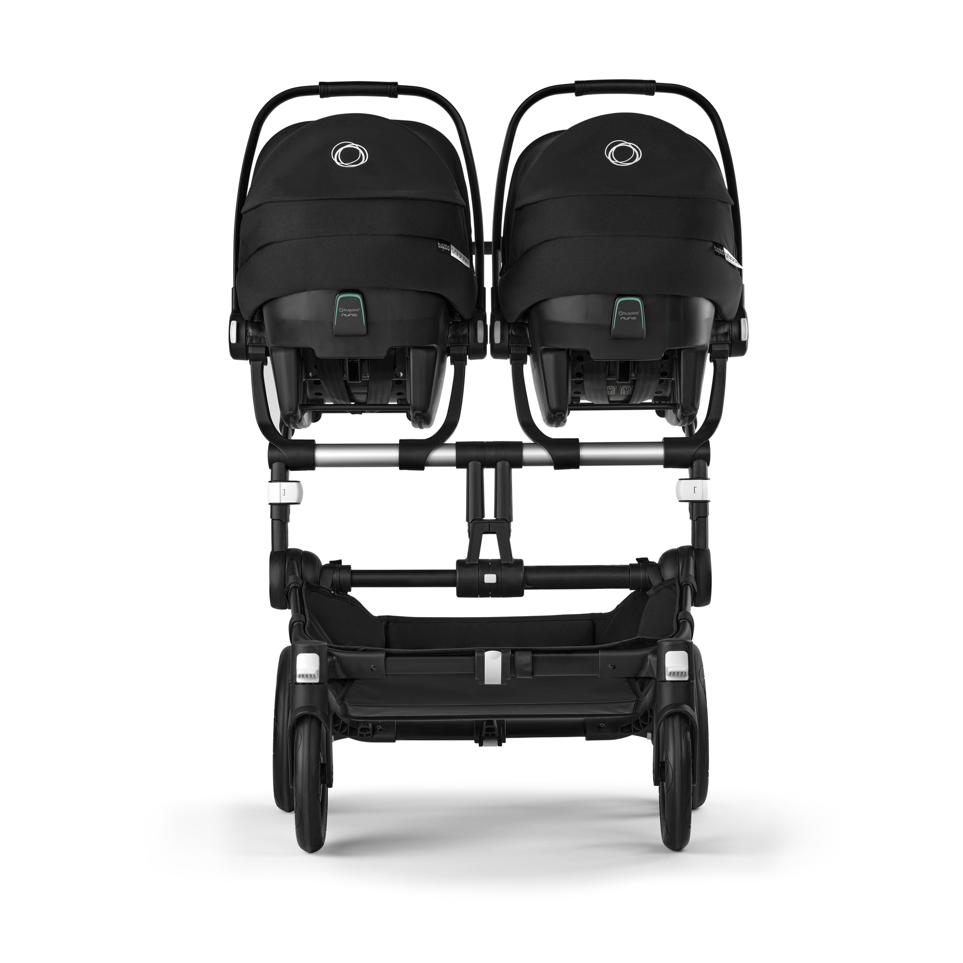 Bugaboo Twin car seat adaptor for compatibility with multiple car seats.