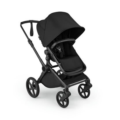 Bugaboo Cub stroller and carrycot in heritage black with cloud t car seat & base.