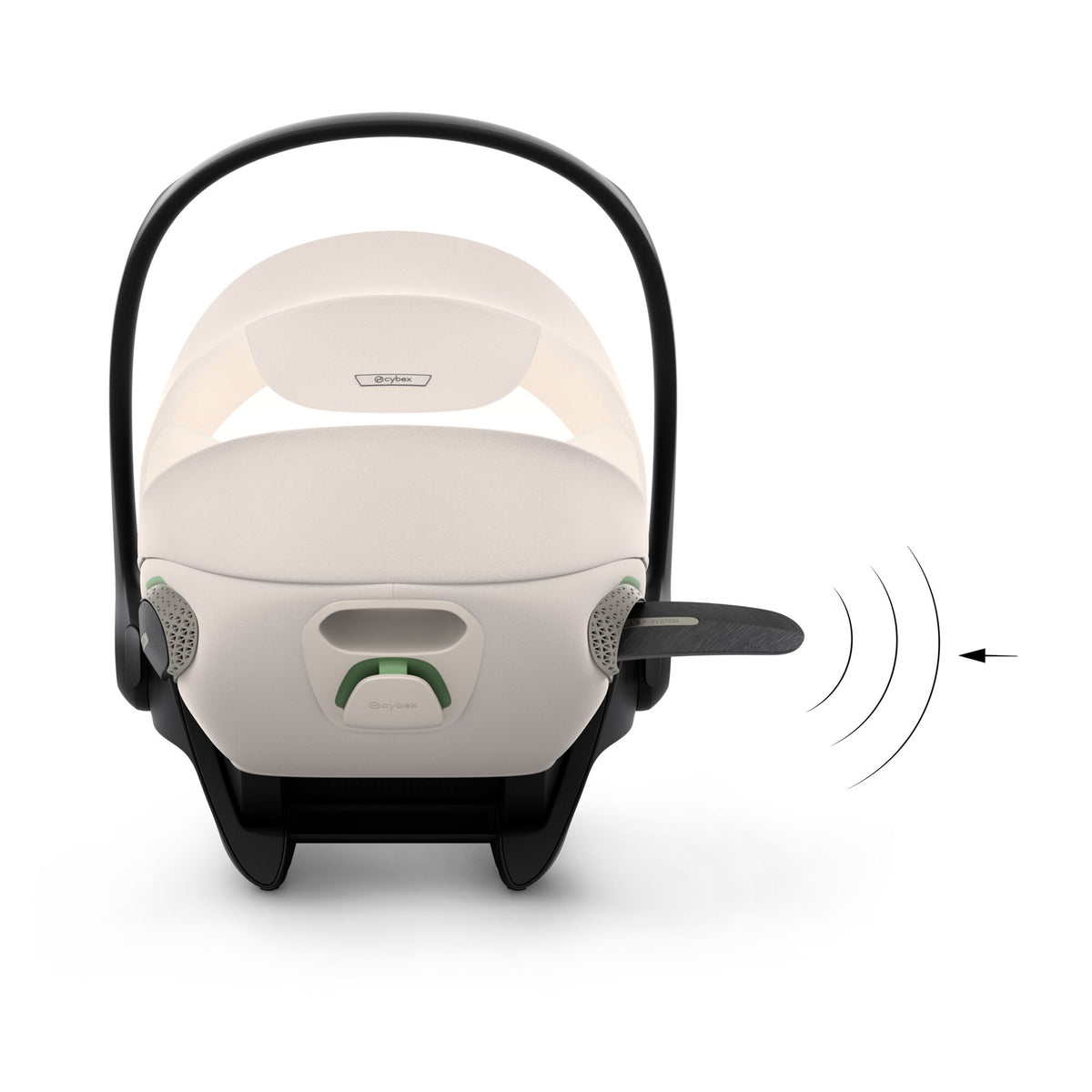 Cybex cloud s car seat in amber brown colour, with recline function.