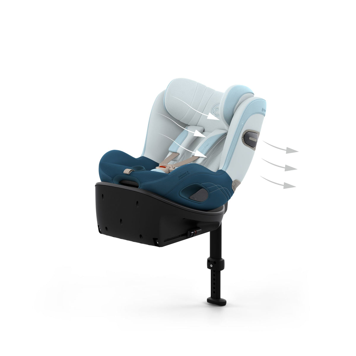 Cybex Sirona S car seat without base, in opal blue style colour way.