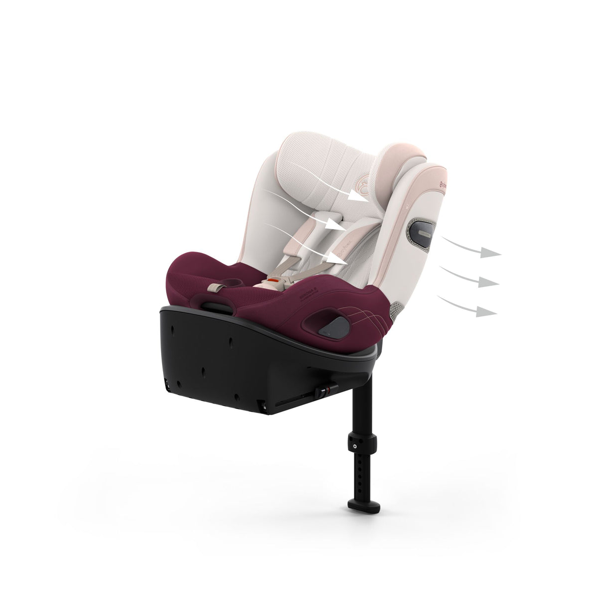 Cybex Sirona S car seat without base, in quartz pink style colour way.