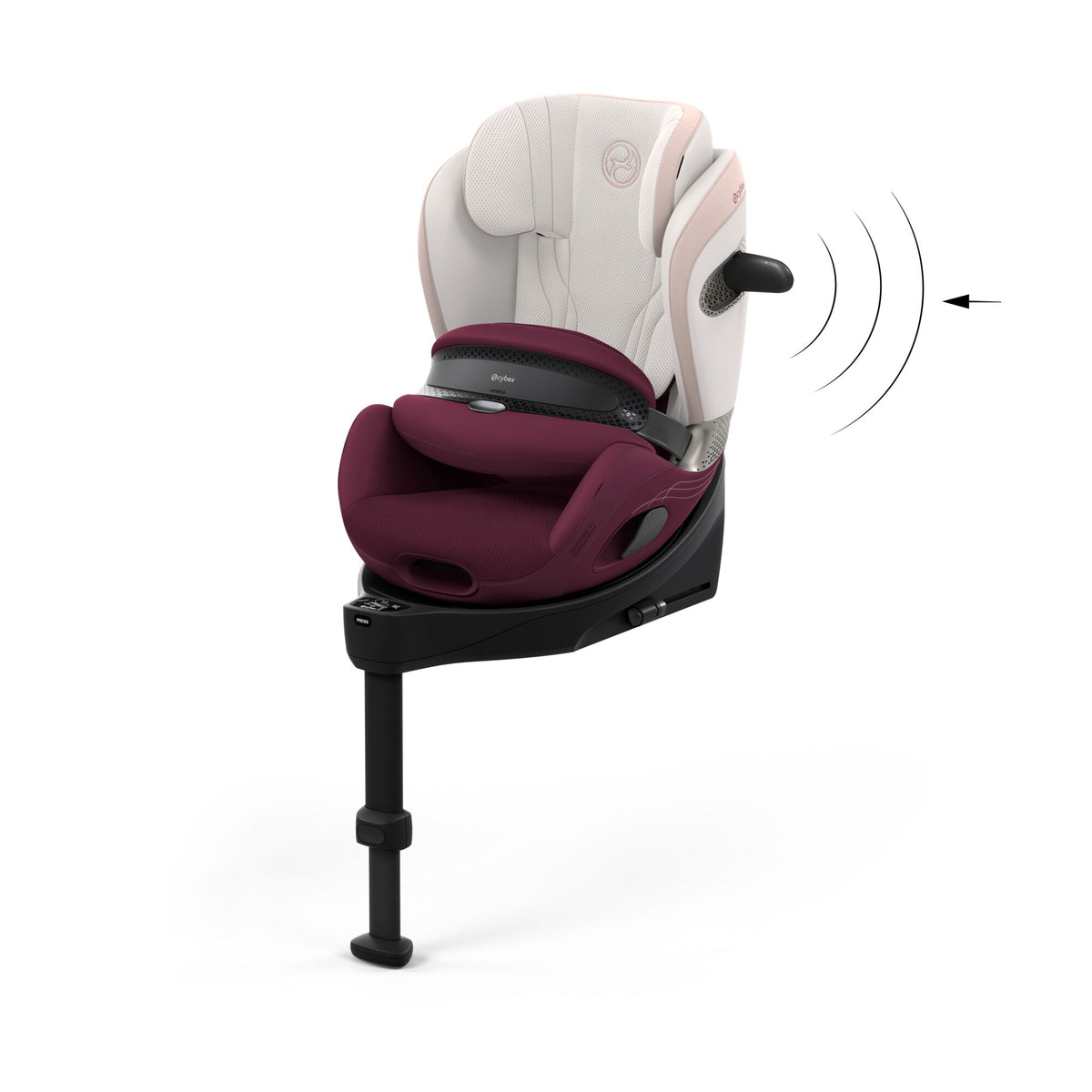 Cybex anoris s car seat with airbag in quartz pink style colour, without base.
