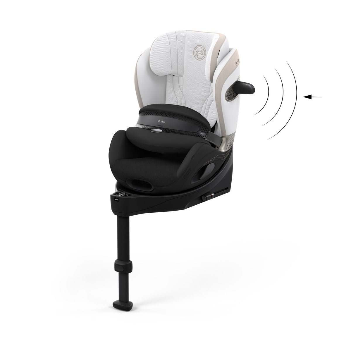 Cybex anoris s car seat with airbag in off white style colour, without base.
