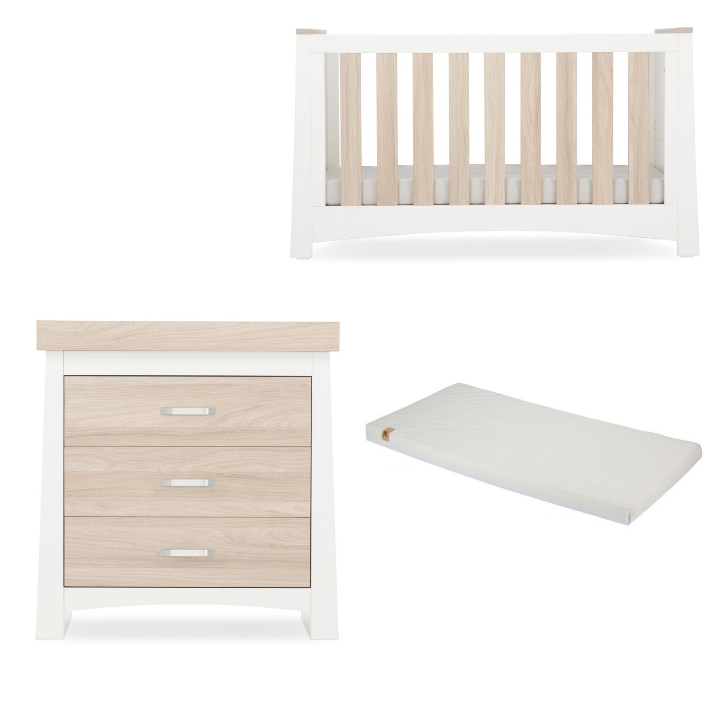 ADA 2 Piece Bundle with Cotbed and Dresser and a CuddleCo Lullaby Mattress