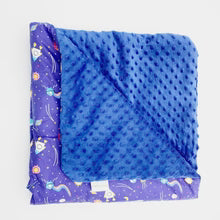 Little loves blanket in Blue Rocketman print.