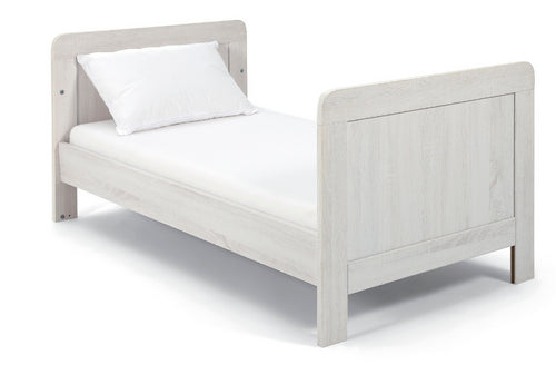 Mamas & Papas Atlas Cot Bed featuring a Nimbus White design.