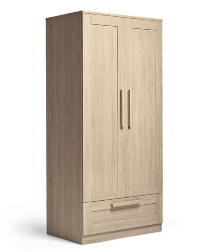 Mamas & Papas Atlas Wardrobe featuring a light oak design.