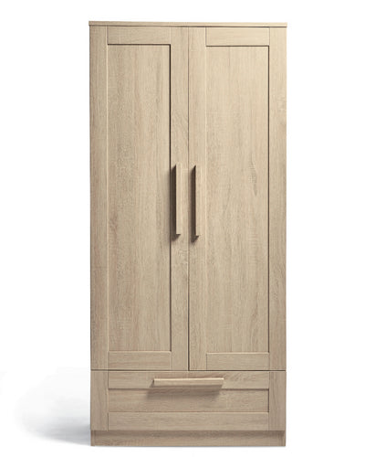 Mamas & Papas Atlas Wardrobe featuring a light oak design.