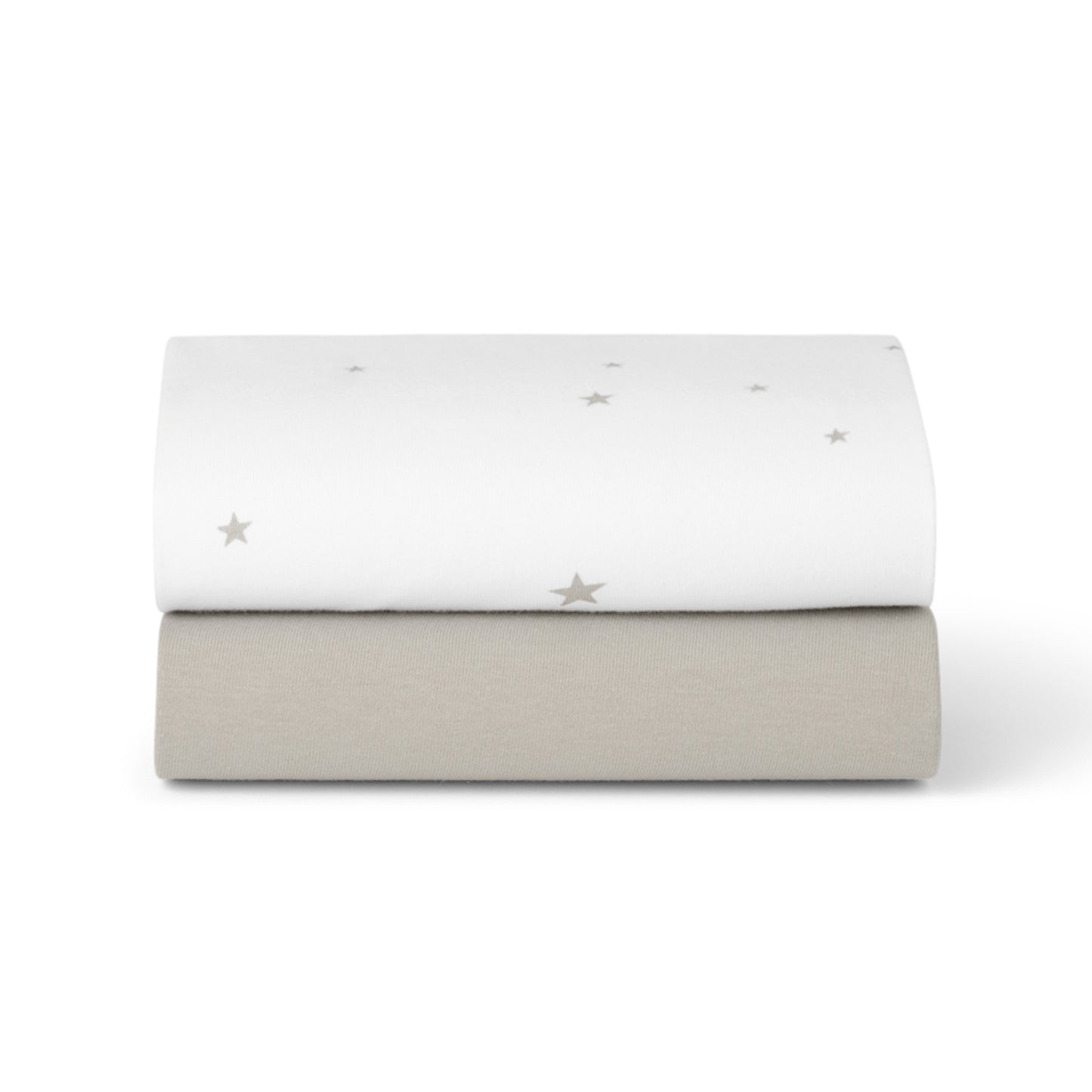 Snuzpod crib sheets in White/Star colour.