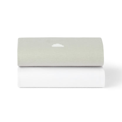Snuzpod crib sheets in Grey/Cloud colour.