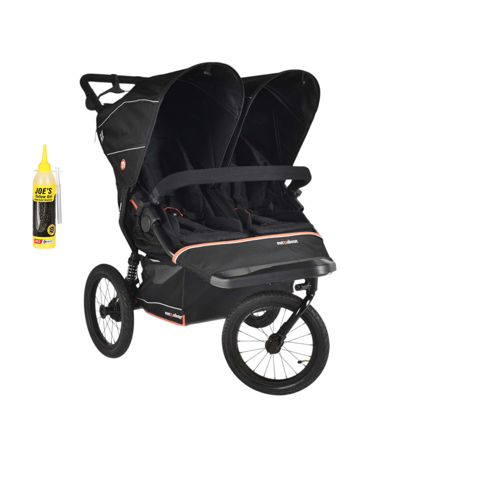 Out n About Nipper PLUS V6 Double in Summit Black colour way.