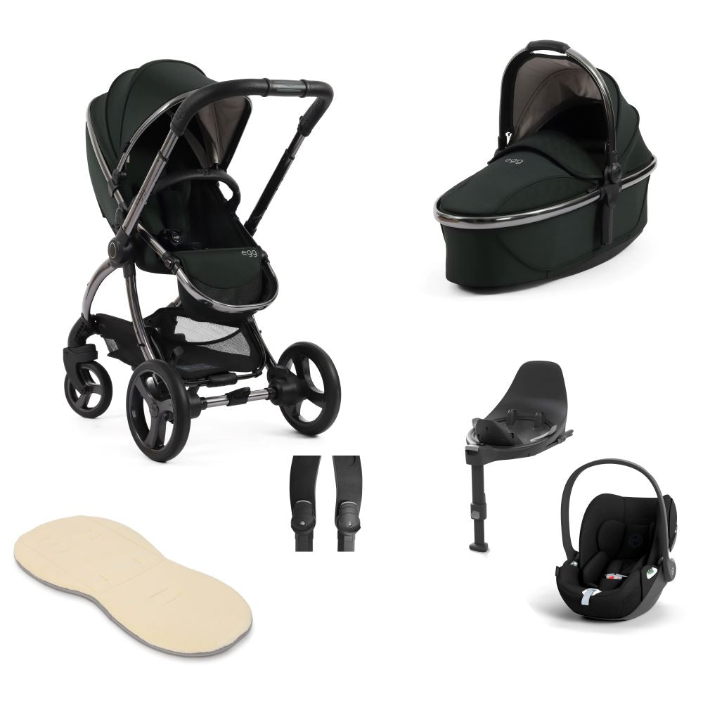 Egg 3 stroller in Black Olive with cloud t and base 