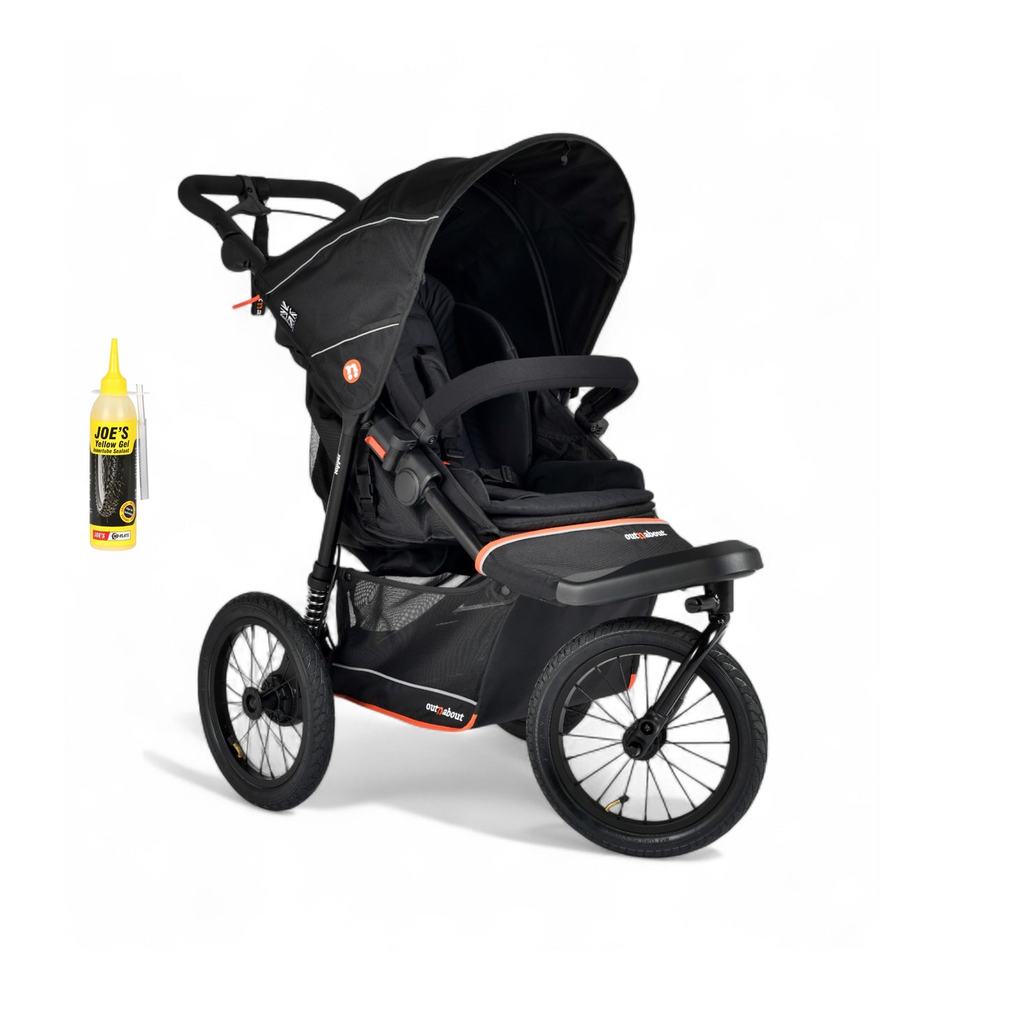 Out n About Nipper PLUS V6 Single in Summit Black colour way.