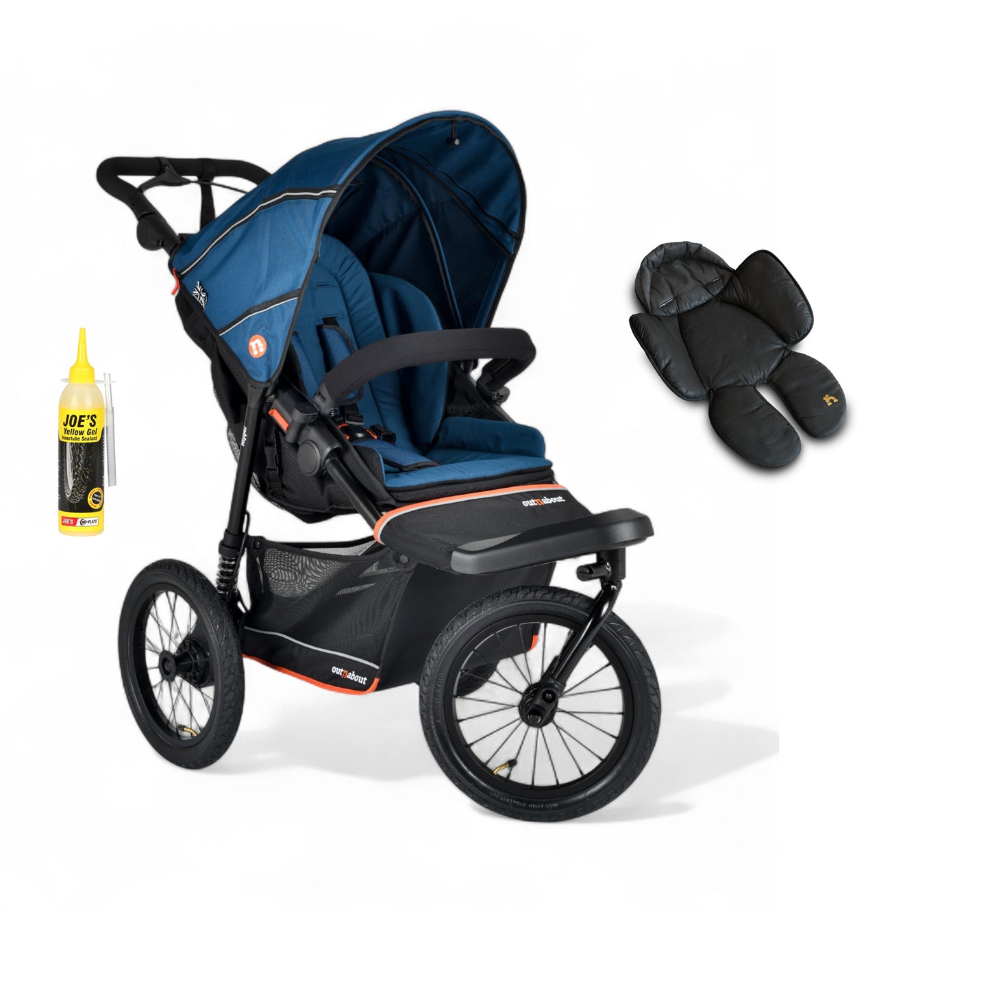 Out n About Nipper PLUS V6 Single in Highland Blue colour way with 1 newborn insert.
