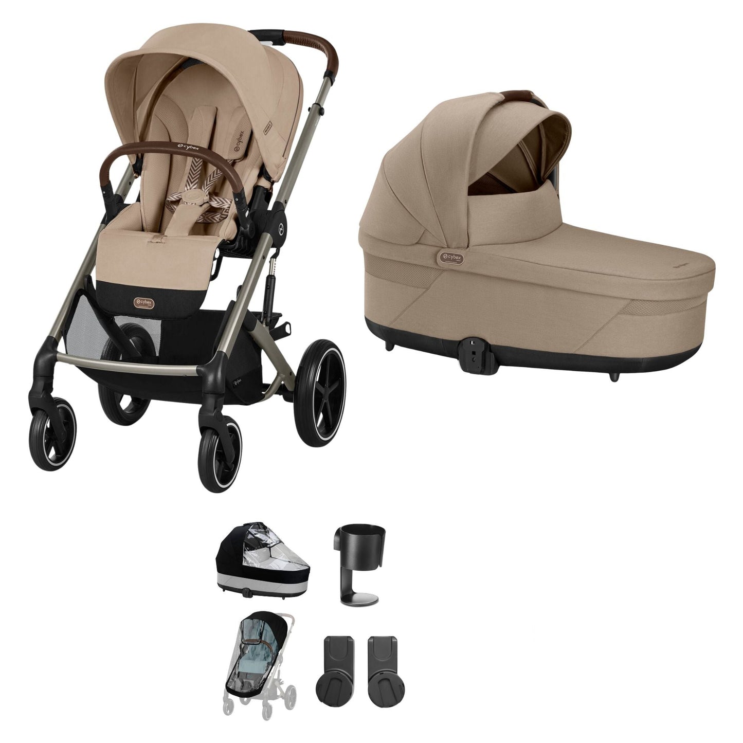 Cybex balios almond beige bundle without footmuff.