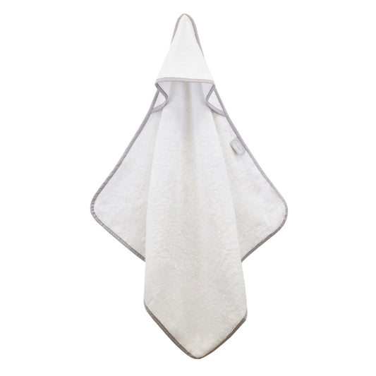 Shnuggle hooded towel in white.